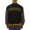 Pittsburgh Pirates Two Tone Handcrafted Logo BlackGray Wool Jacket 1