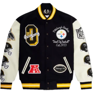 Pittsburgh Steelers OVO Wool and Leather Varsity Jacket