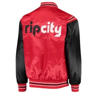 Portland Trail Blazers Enforcer Red Varsity Jacket 1