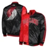 Portland Trail Blazers Fast Break Varsity Red and Black Jacket 3