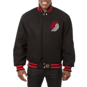 Portland Trail Blazers One Color Black Varsity Jacket