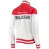 Portland Trail Blazers Tip Off Rhinestone Tricot Varsity Jacket 1