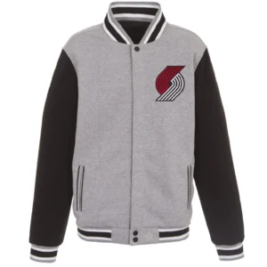 Portland Trail Blazers Two Tone Grey Varsity Jacket