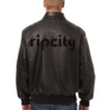 Portland Trail Shirt Collar Black Varsity Jacket 1