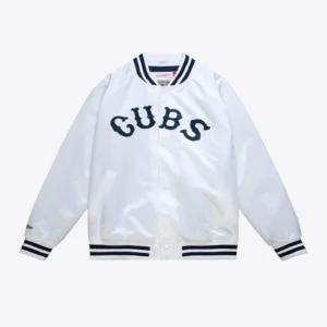 Raglan Satin Throwback Wordmark Satin Jacket Chicago Cubs