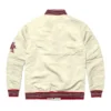 Razorback Graduate Cream Bomber Varsity Jacket 1