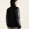 Root Classic 2.0 Black Wool and Leather Varsity Jacket 1