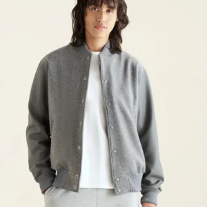 Root Classic 2.0 Grey Wool and Leather Varsity Jacket