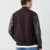 Roots Classic 2.0 Brown Wool and Leather Varsity Jacket 1
