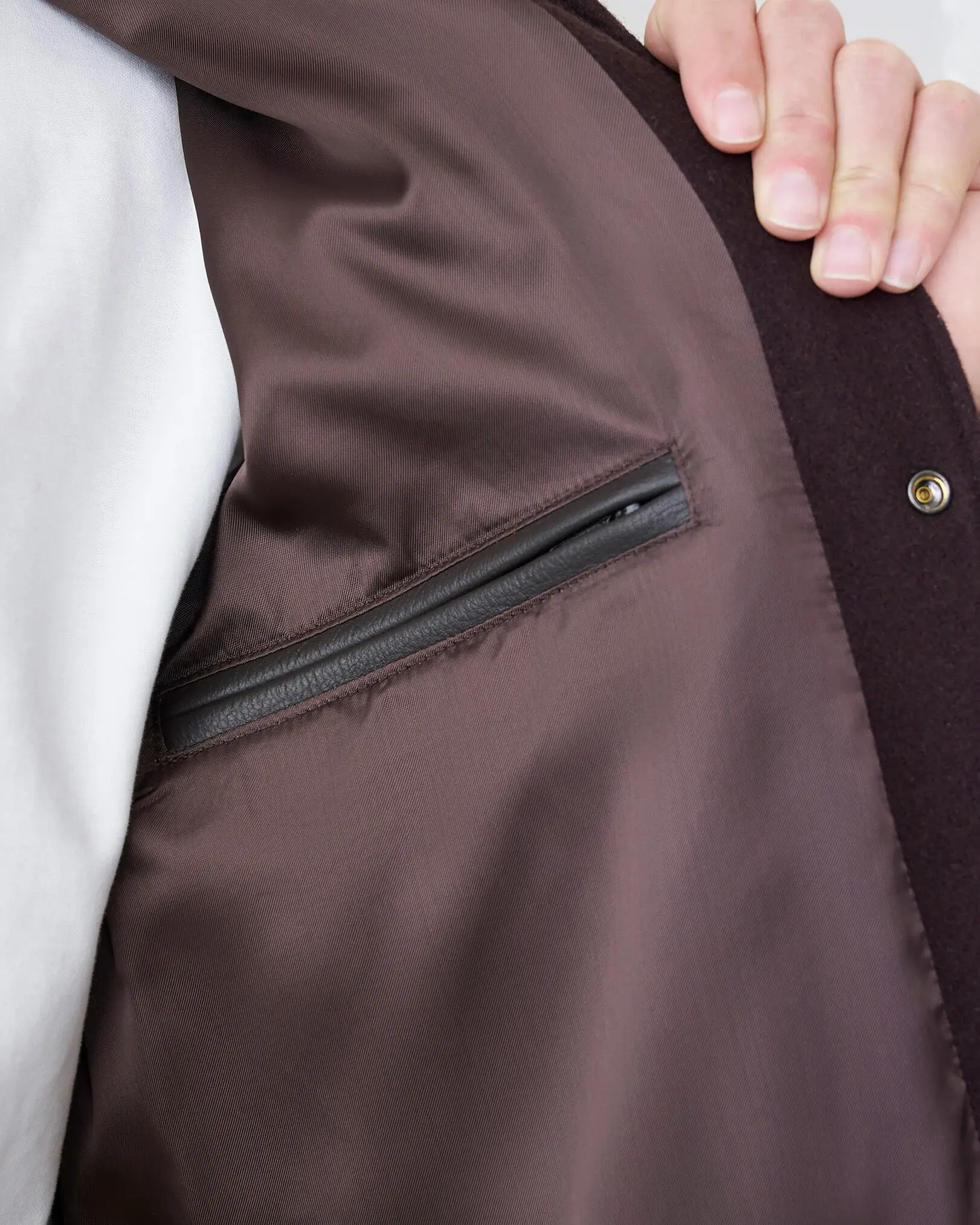 Roots Classic 2.0 Brown Wool and Leather Varsity Jacket 4