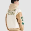 Roots X Clot Ivory and Camel Varsity Jacket 1