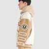 Roots X Clot Ivory and Camel Varsity Jacket 2