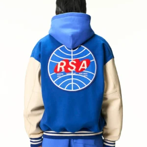 Roots X Mr. Saturday Blue and White Varsity Jacket 1