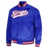 Sacramento Kings Classics Throwback Wordmark Royal Blue Varsity Jacket