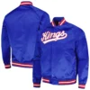 Sacramento Kings Classics Throwback Wordmark Royal Blue Varsity Jacket 1