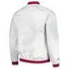Sacramento Kings Classics Throwback Wordmark White Varsity Jacket 1