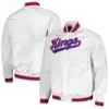 Sacramento Kings Classics Throwback Wordmark White Varsity Jacket 2