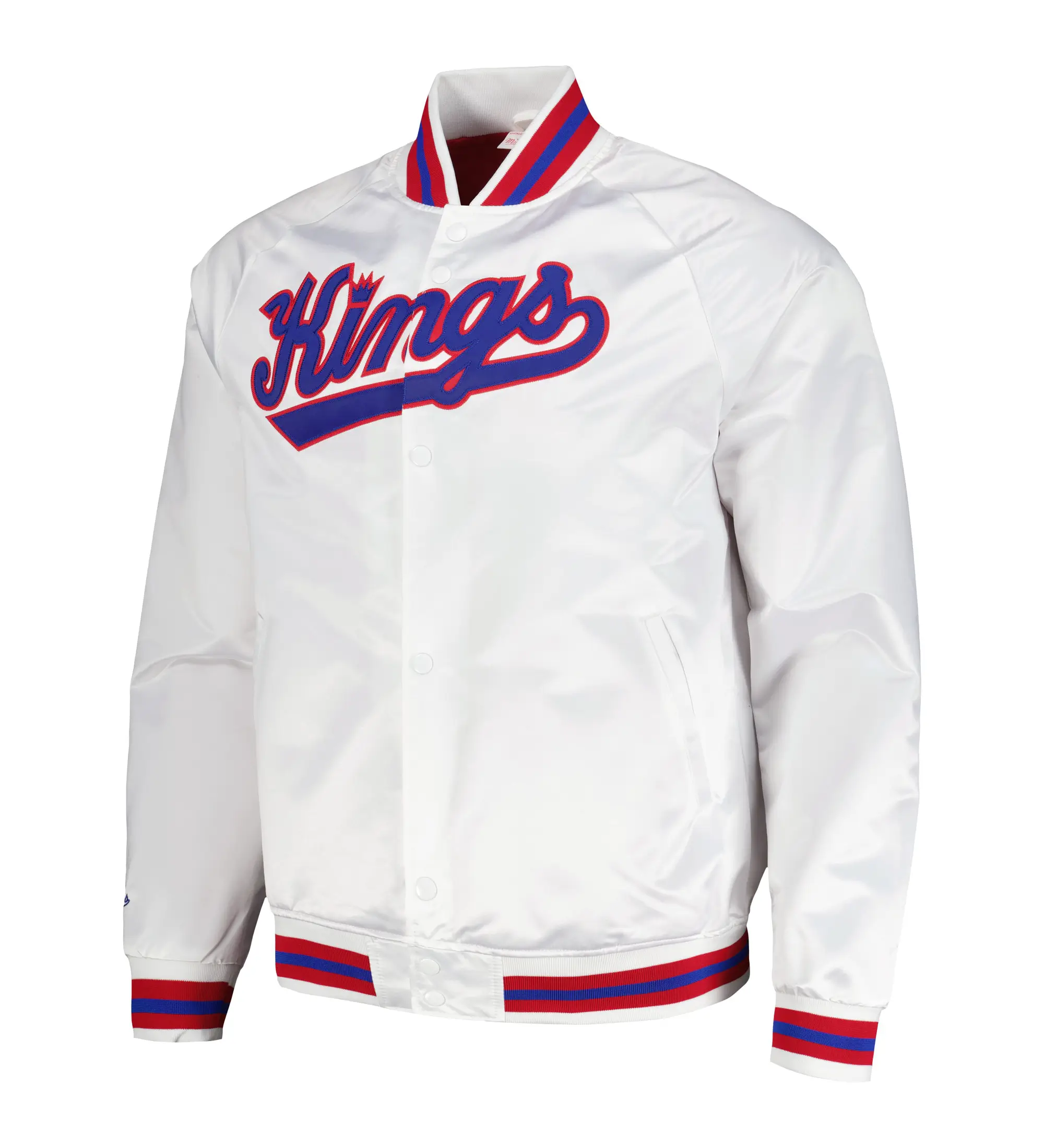 Sacramento Kings Classics Throwback Wordmark White Varsity Jacket