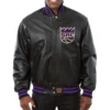 Sacramento Kings Full Leather Black Varsity Jacket