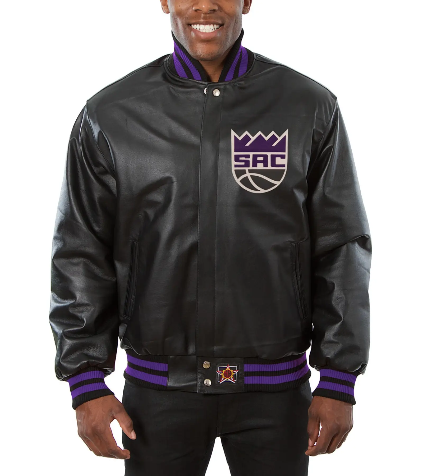 Sacramento Kings Full Leather Black Varsity Jacket