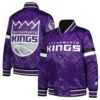Sacramento Kings Home Game Satin Varsity Purple Jacket 2