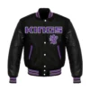 Sacramento Kings Letterman Black Wool & Leather Varsity Jacket