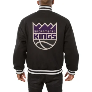 Sacramento Kings One Color Full Wool Varsity Black Jacket 1