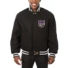 Sacramento Kings One Color Full Wool Varsity Black Jacket