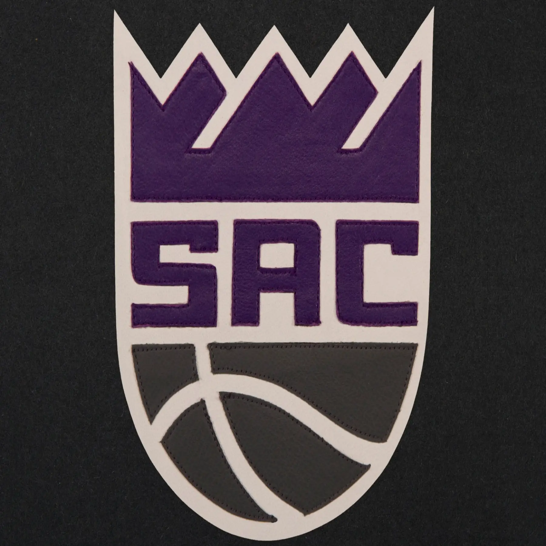 Sacramento Kings One Color Full Wool Varsity Black Jacket 2