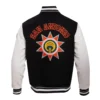 San Antonio Spurs Chest Wool and Leather Black and White Varsity Jacket 3