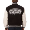 San Antonio Spurs Domestic Two Tone Wool & Leather Varsity Jacket 1
