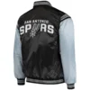 San Antonio Spurs Enforcer Full-Snap BlackGray Satin Varsity Jacket 2