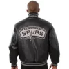 San Antonio Spurs Full Leather Black Varsity Jacket 1