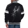 San Antonio Spurs Home Game Black Satin Varsity Jacket 1