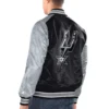 San Antonio Spurs Renegade BlackSilver Satin Varsity Jacket 1