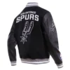 San Antonio Spurs Retro Classic Black Wool & Leather Varsity Jacket 2