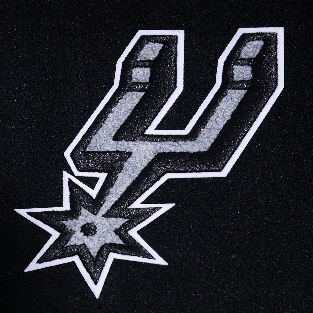 San Antonio Spurs Retro Classic Black Wool & Leather Varsity Jacket 4