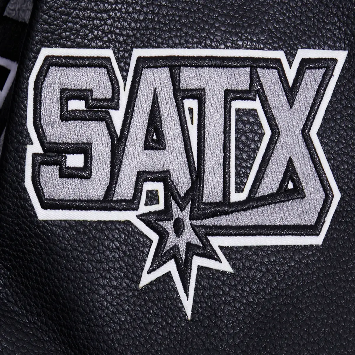 San Antonio Spurs Retro Classic Black Wool & Leather Varsity Jacket 6