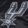 San Antonio Spurs Script Tail Black Satin Varsity Jacket 5
