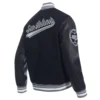 San Antonio Spurs Script Tail Black Wool & leather Varsity Jacket 2