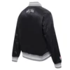 San Antonio Spurs Script Tail Full-Snap Black Satin Varsity Jacket 5