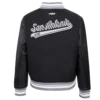 San Antonio Spurs Script Tail Women’s Black Wool and Leather Varsity Jacket 3