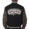 San Antonio Spurs Two Tone Wool Varsity Black Jacket 1