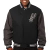 San Antonio Spurs Two Tone Wool Varsity Black Jacket