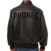 San Diego Padres Full Black Bomber Varsity Leather Jacket For Men's