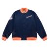 San Diego Padres Heavyweight Full-Snap Blue Satin Varsity Jacket