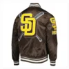 San Diego Padres Mashup Full-Snap Satin Varsity Jacket 1