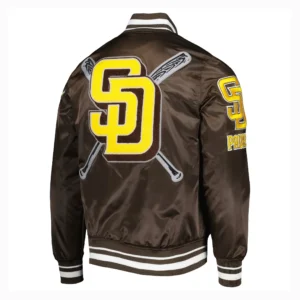 San Diego Padres Mashup Full-Snap Satin Varsity Jacket 1