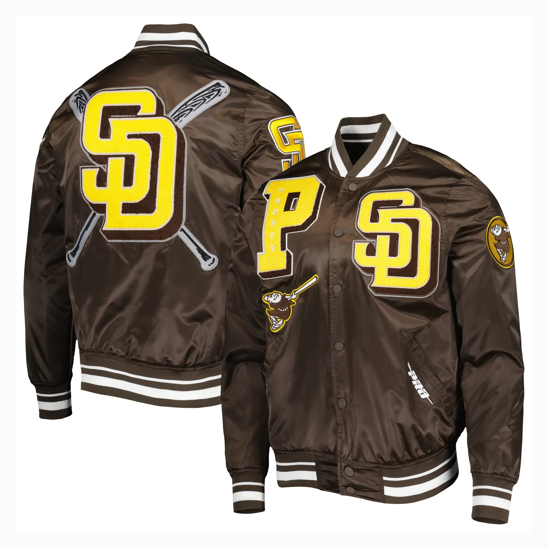 San Diego Padres Mashup Full-Snap Satin Varsity Jacket 2