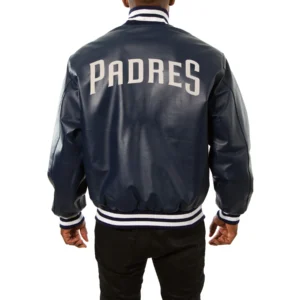 San Diego Padres Navy Full Leather Varsity Jacket 1